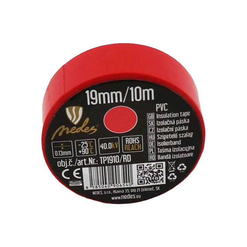 Izolační páska 19mm/10m červená -TP1910/RD