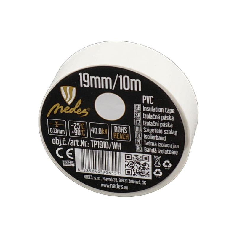 Izolační páska 19mm / 10m bílá - TP1910/WH