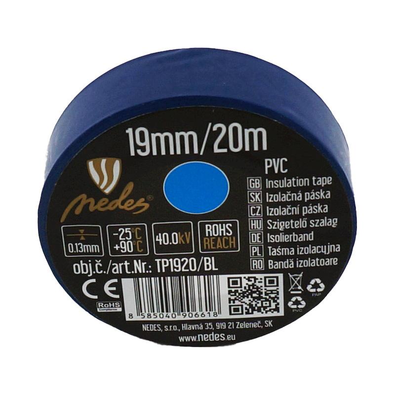 Izolační páska 19mm / 20m modrá - TP1920/BL