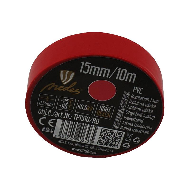 Izolační páska 15mm / 10m červená - TP1510/RD