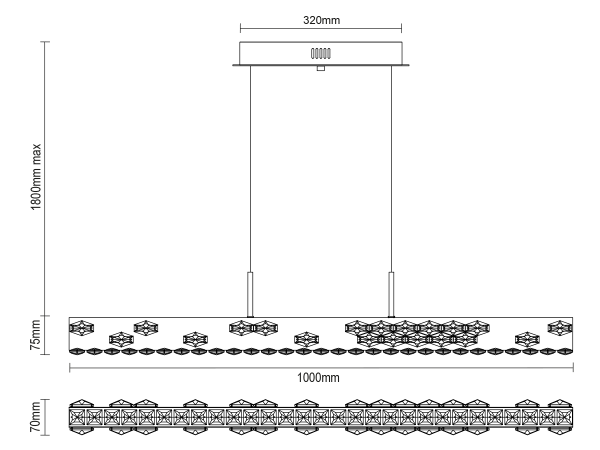 CLARIS závesný krištáľový luster 1000 - V30002 4