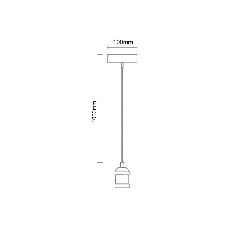 Objímka E27 / 1m / antická zlatá - BH652B