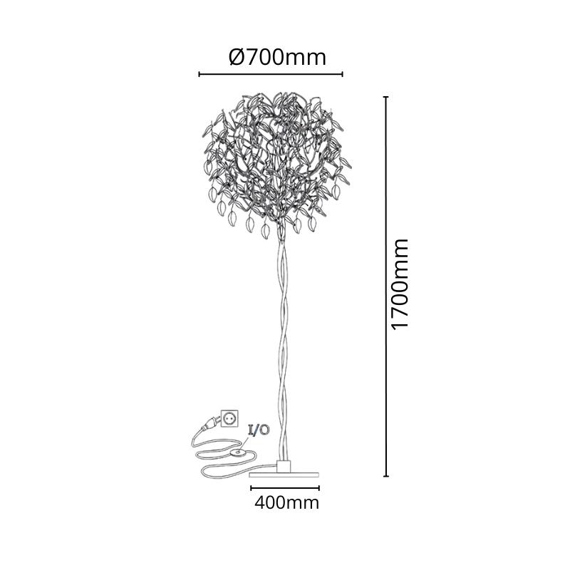 Luxusní křišťálová stojací lampa 5 x G9 - CA011/F