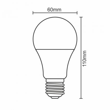 LED žárovka 12W - A60 / E27 / SMD / 6500K - ZLS503