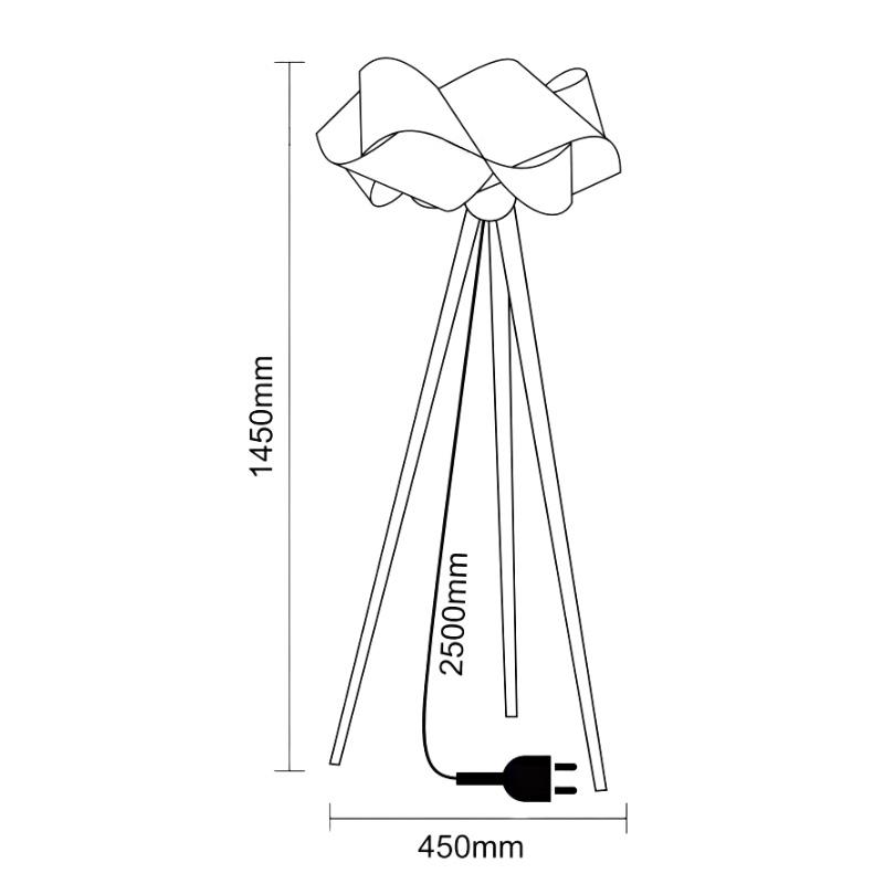 Designová stojací lampa z masivního dřeva E27 / 60W - WRE191