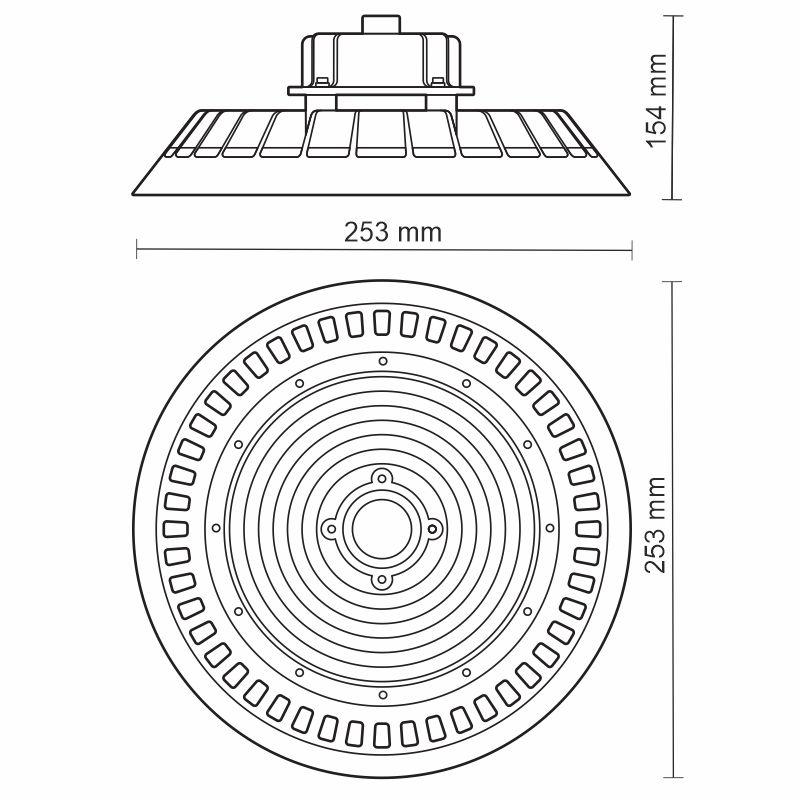 LED svítidlo UFO 100W / IP65 / 5000K / 1-10V - LU321/1