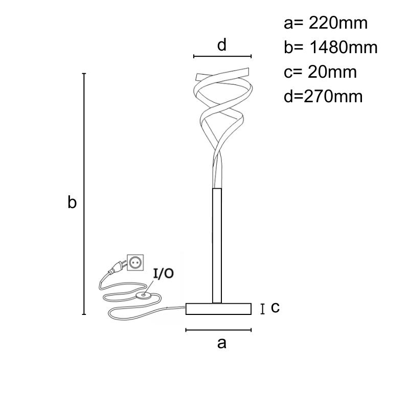 LED designová stojací lampa 50W - JF2308/S