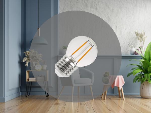 LED žárovka / filament 2W - G45 / E27 / 3000K - ZLF815