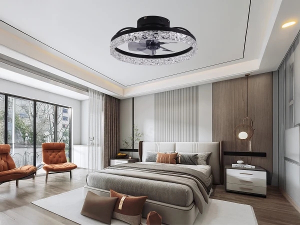 LED svítidlo s dálkovým ovladačem a ventilátorem 63W - JF1301/B