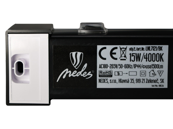 LED koupelnové svítidlo 15W / IP44 / 600 / 4000 K – LNL7121/BK 7