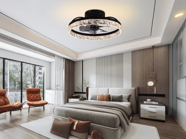 LED svítidlo s dálkovým ovladačem a ventilátorem 63W - JF1301/B 1