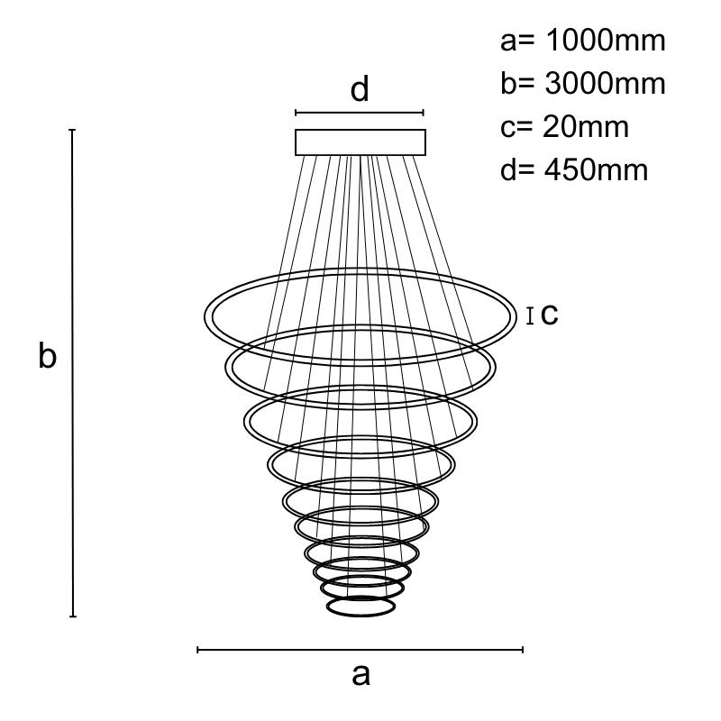 LED závěsné svítidlo s dálkovým ovladačem 365W - J4373/B