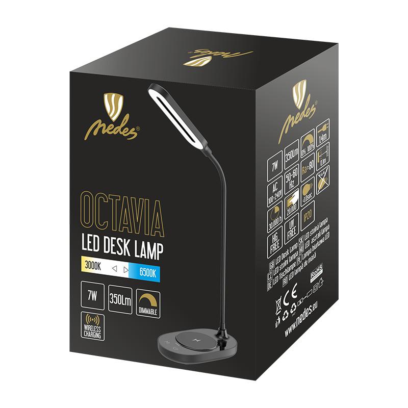 LED lampička OCTAVIA 7W stmívatelná s bezdrátovým nabíjením - DL4301/B