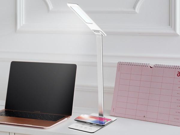 LED lampa JOY stmívatelná s časovačem, bezdrátovým nabíjením a USB 6W - DL2301/W 1