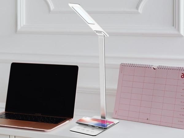 LED lampa JOY stmívatelná s časovačem, bezdrátovým nabíjením a USB 6W - DL2301/W