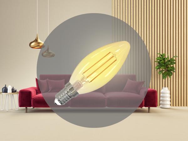 LED Filament SLIM 4,5W VINTAGE - C35 / E14 / 1800K - ZFS103 1