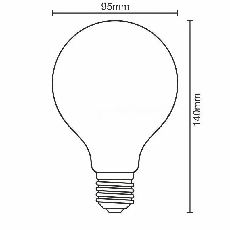 LED Filament BÍLÝ 13W - G95 / E27 / 3000K - ZWF104