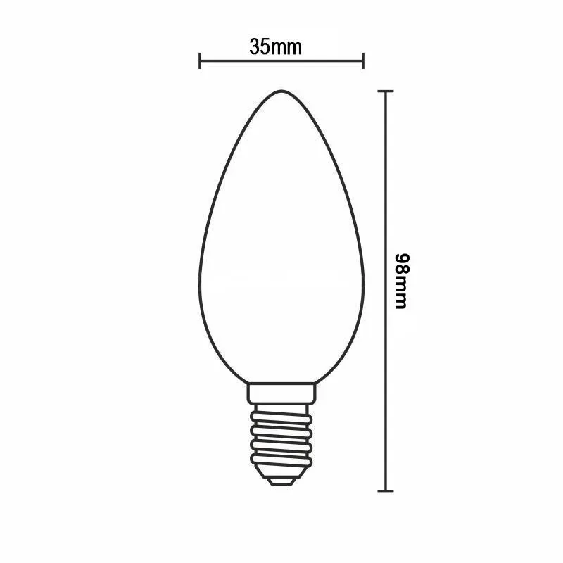 LED Filament BÍLÝ 4,5W - C35 / E14 / 3000K - ZWF106