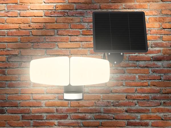 LED černé vnější solární svítidlo se senzorem 12W / 3000K - 4100K - 6500K - LS023 3