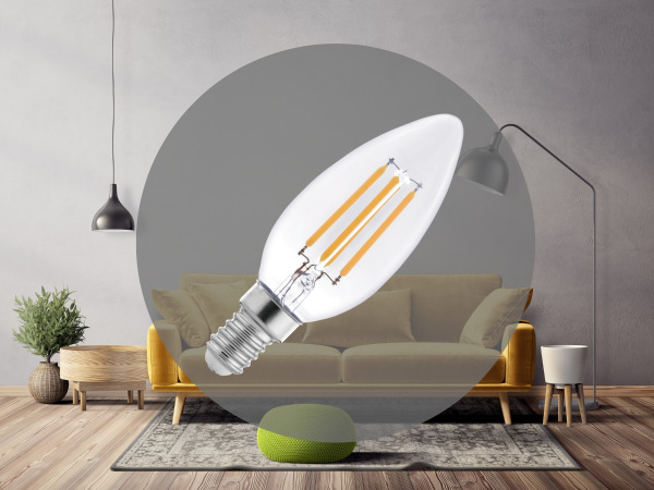 LED žárovka 6W - C37 / E14 / SMD / 3000K - ZLF713