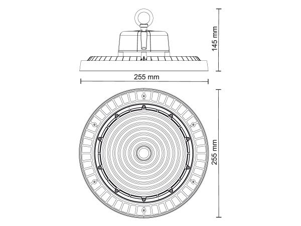 LED svítidlo High Bay UFO 100W / IP65 / 5000K / 0-10V - LU421/1 4
