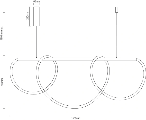 Závěsné LED svítidlo + dálkové ovládání 105 W – J4396/B 8