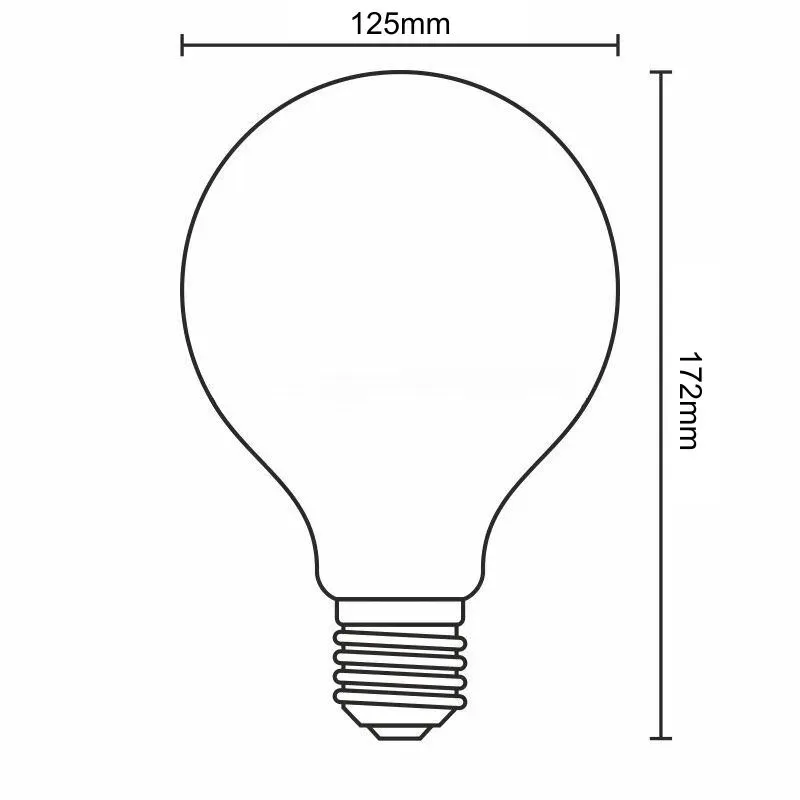 LED Filament BÍLÝ 13W - G125 / E27 / 3000K - ZWF105