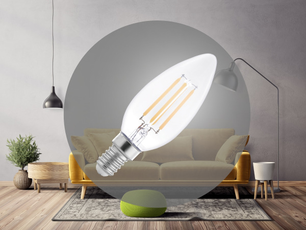 LED žárovka 6W - C37 / E14 / SMD / 4000K - ZLF723 1