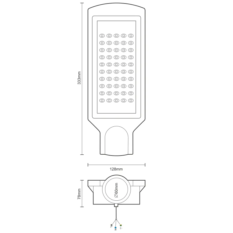 LED pouliční svítidlo 50W / 4000K - LSL322N