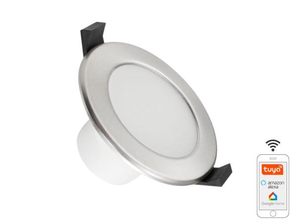 LED svítidlo WIFI 7W / IP44 / 3000K - 6500K / SI - LDL163/SW 1