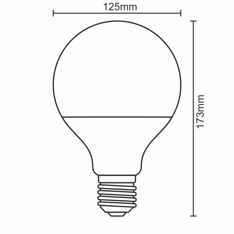 LED žárovka 20W - G125 / E27 / SMD / 4000K - ZLS924
