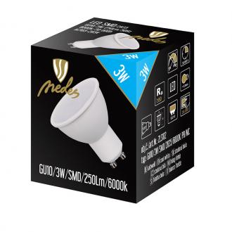 LED žárovka 3W - GU10 / SMD / 6500K - ZLS102