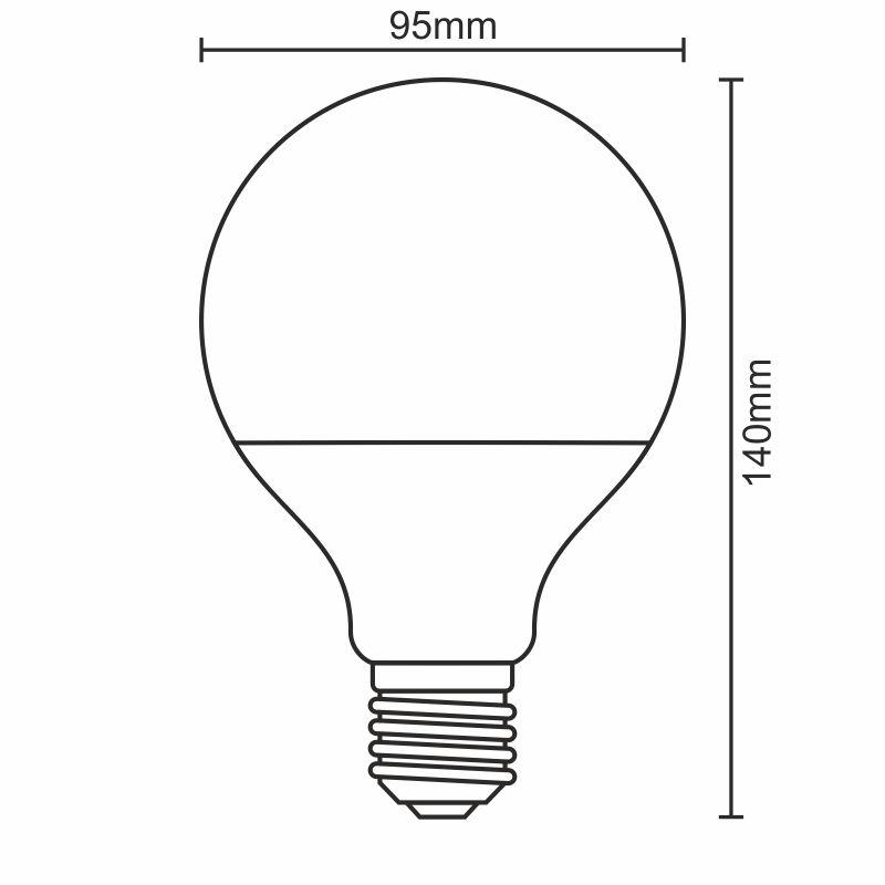 LED žárovka 18W - G95 / E27 / SMD / 3000K - ZLS912