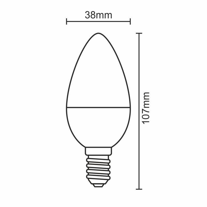 LED žárovka 8W - C37 / E14 / SMD / 3000K - ZLS714