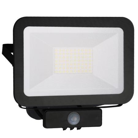 LED HQ reflektor 50W + PIR IP65 senzor / 4000K / BK / PS - LF2024S