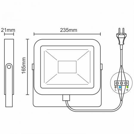 LED HQ reflektor 50W / 4000K / WH - LF2124